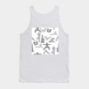 Grey Yoga Pattern Wallpaper Tank Top